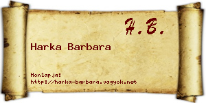 Harka Barbara névjegykártya